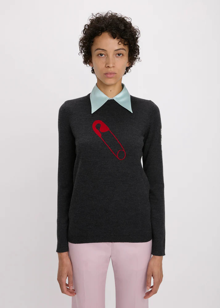 Bella freud safety pin jumper - grey