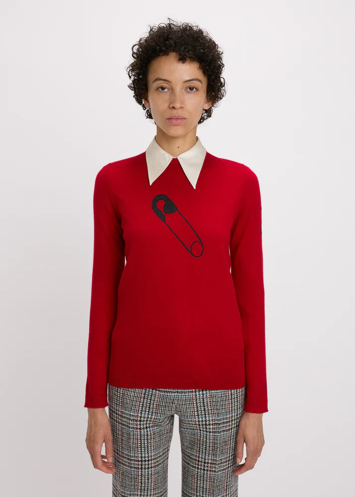 Bella freud safety pin jumper - red