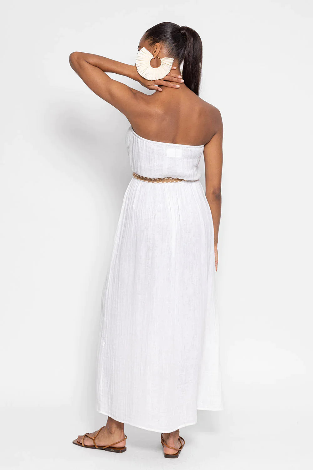 Anoushka long cotton gauze - white Dresses SUNDRESS