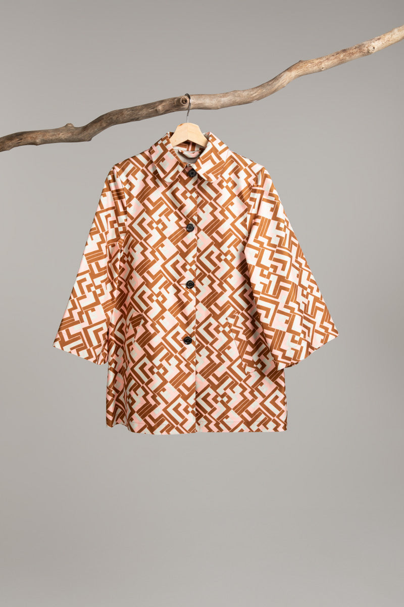 Article 18 - 3/4 flared sleeve | silk chevron Jacket