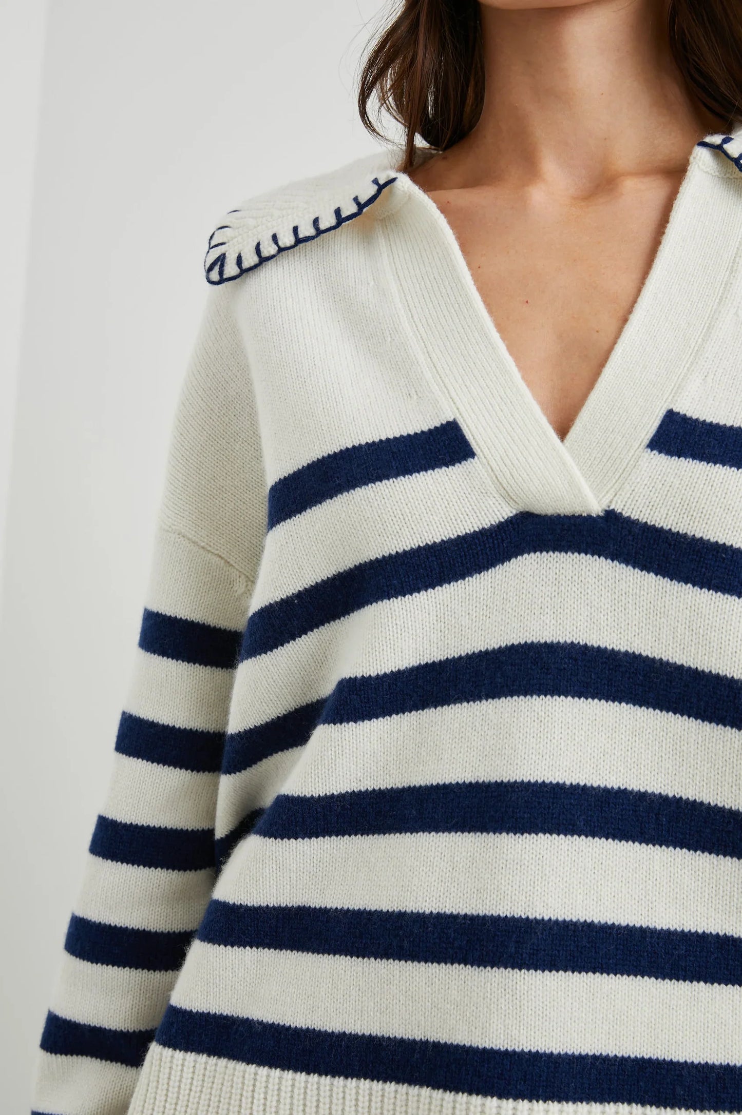 Athena sweater - ivory navy stripe Jumpers RAILS