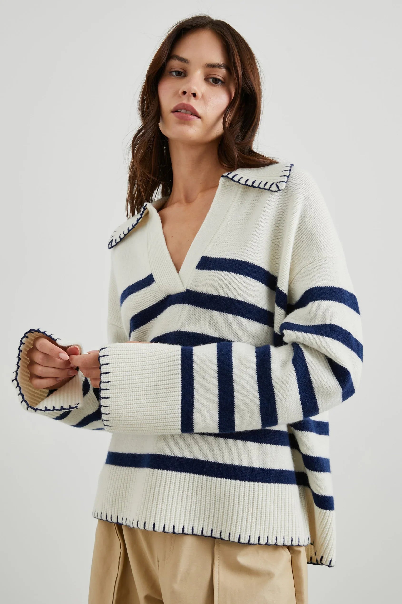 Athena sweater - ivory navy stripe Jumpers RAILS