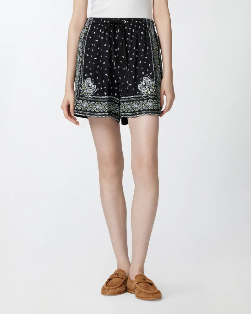 Bandana-print shorts - black Shorts Pinko