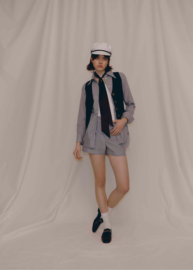 Pyjama shorts - cambridge stripe Shorts Bella Freud