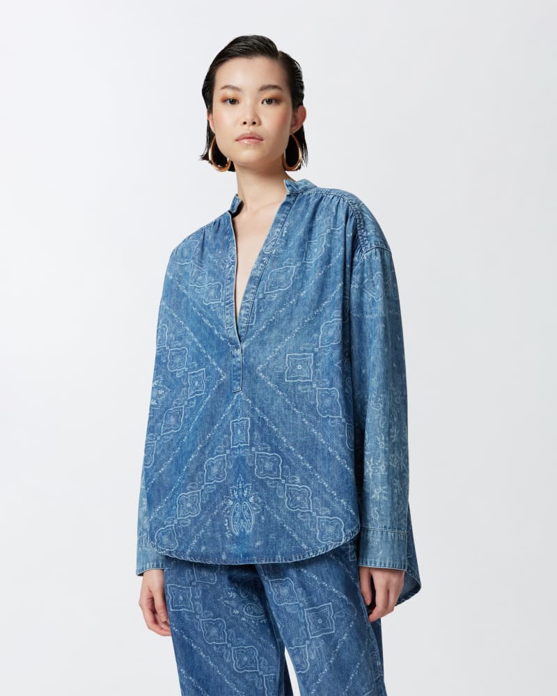 Bengasi bandana print blouse - denim Blouse Pinko