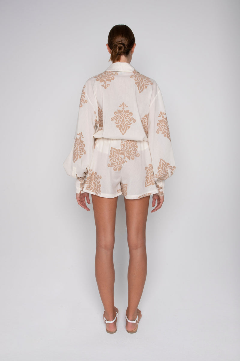 Bs5wd075 lori embroidered shorts - sand / off white Skirts