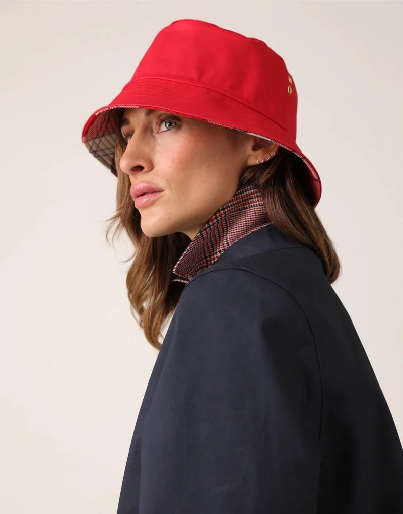 Hancock of Scotland Bucket Hat Red Red Tartan Pampas