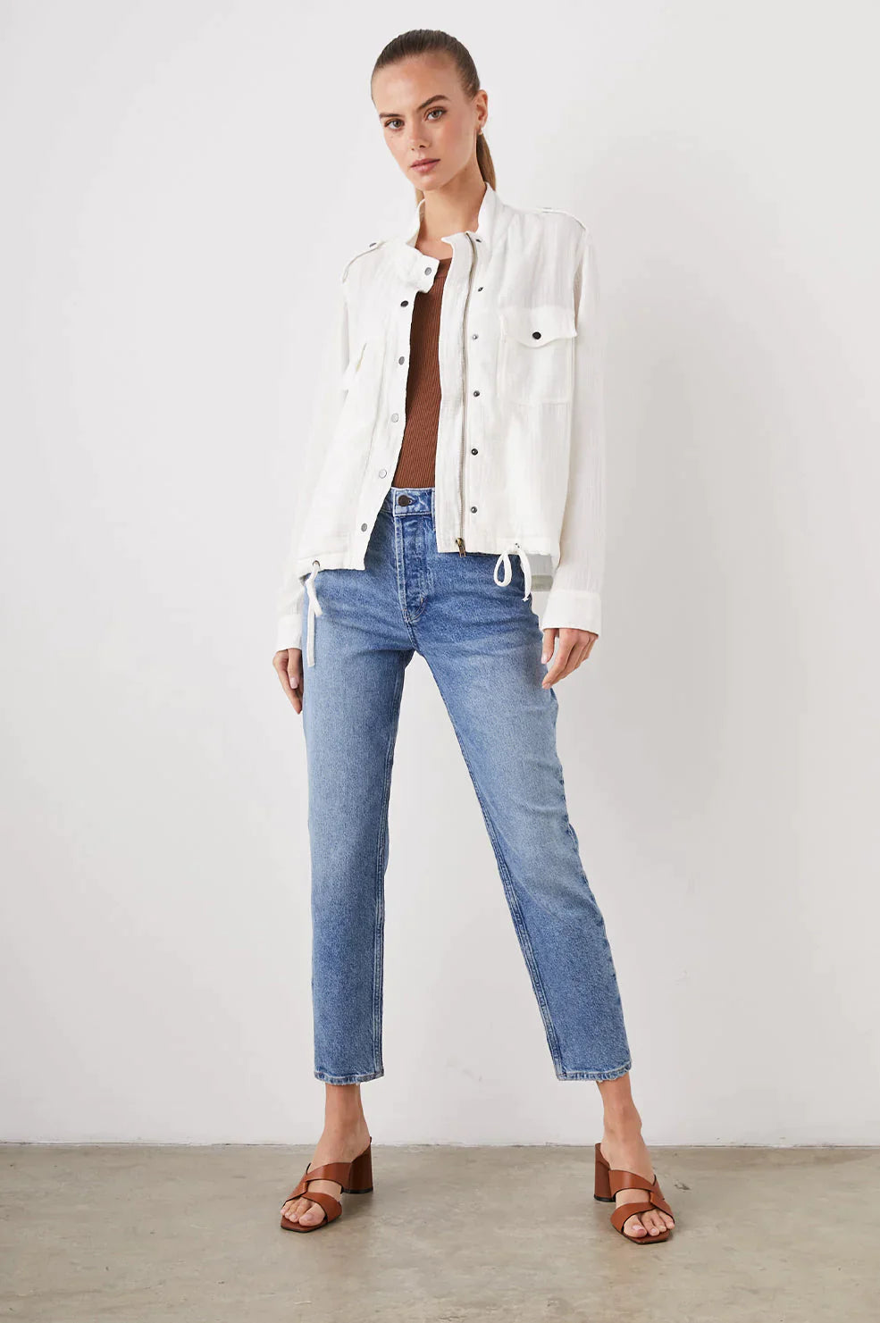 Collins jacket - gauze white Blazers & Jackets RAILS