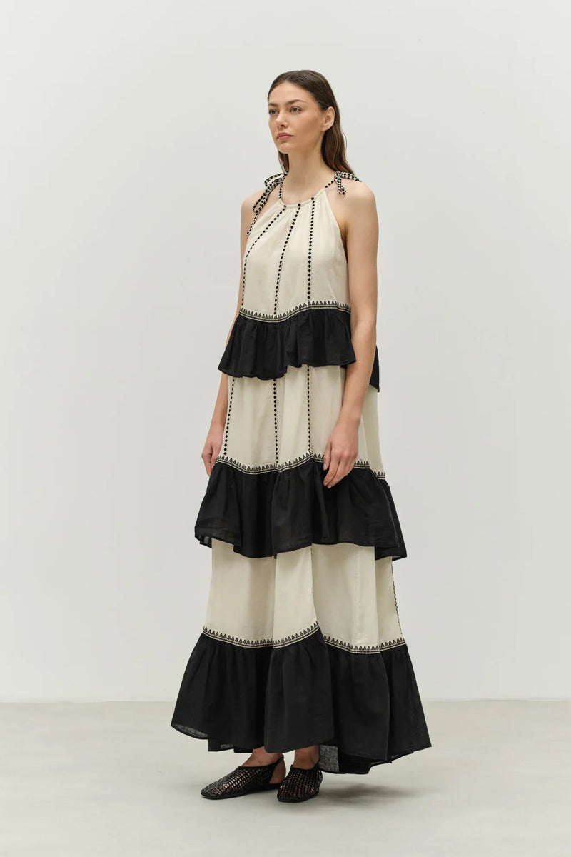 Devotion twins kleio dress - black / off white Dresses