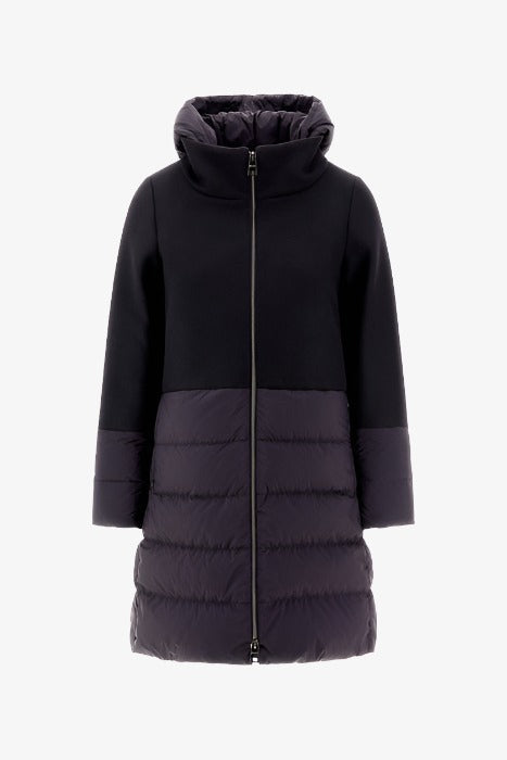 Diagonal eco-age wool parka - navy blue HERNO Jacket – Pampas