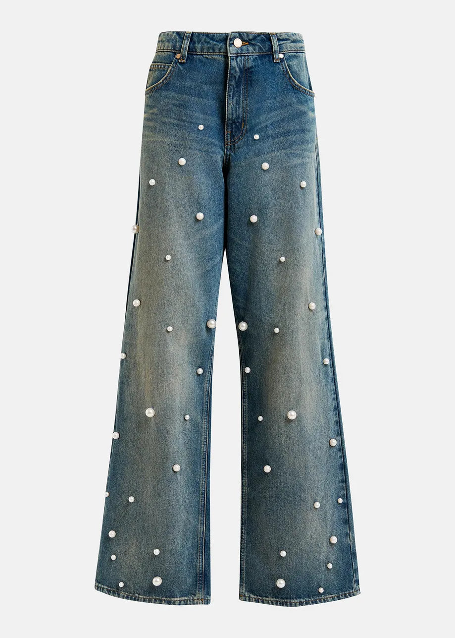 Held pearl embroidered jeans - bel air Jeans Essentiel