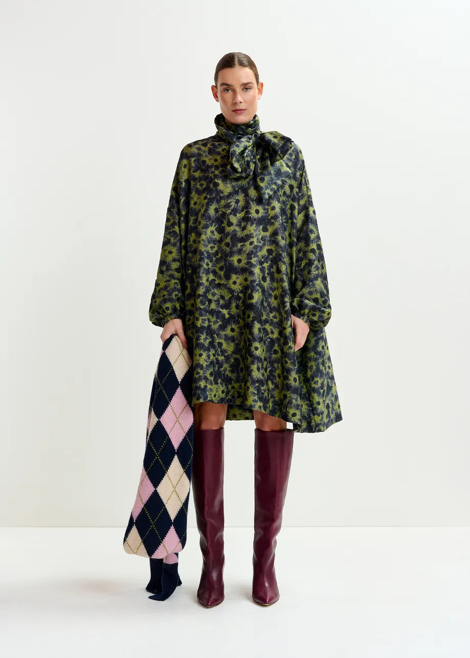 Essentiel antwerp ioanna jacquard mini dress with pussy bow