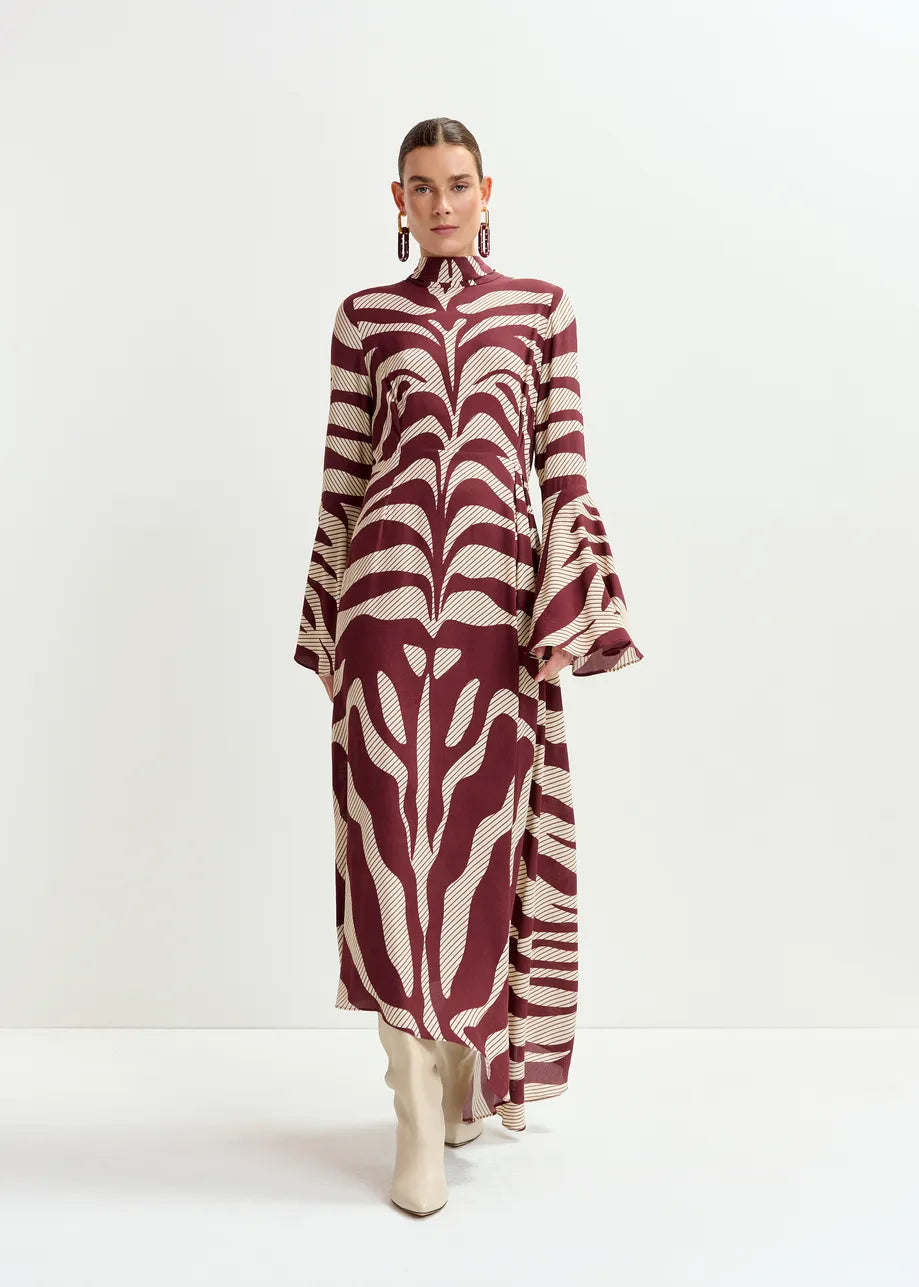Essentiel antwerp istripe asymmetric dress - burgundy &