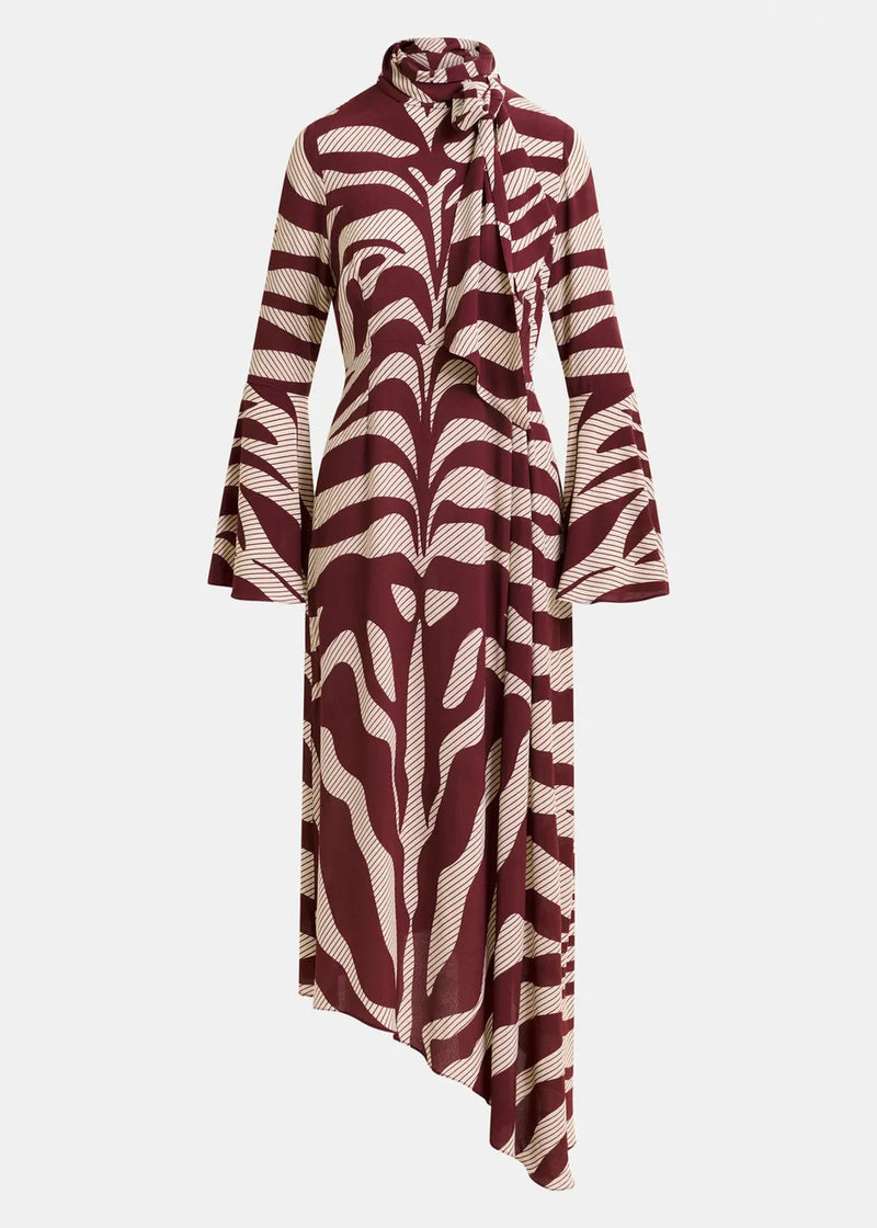 Essentiel antwerp istripe asymmetric dress - burgundy &