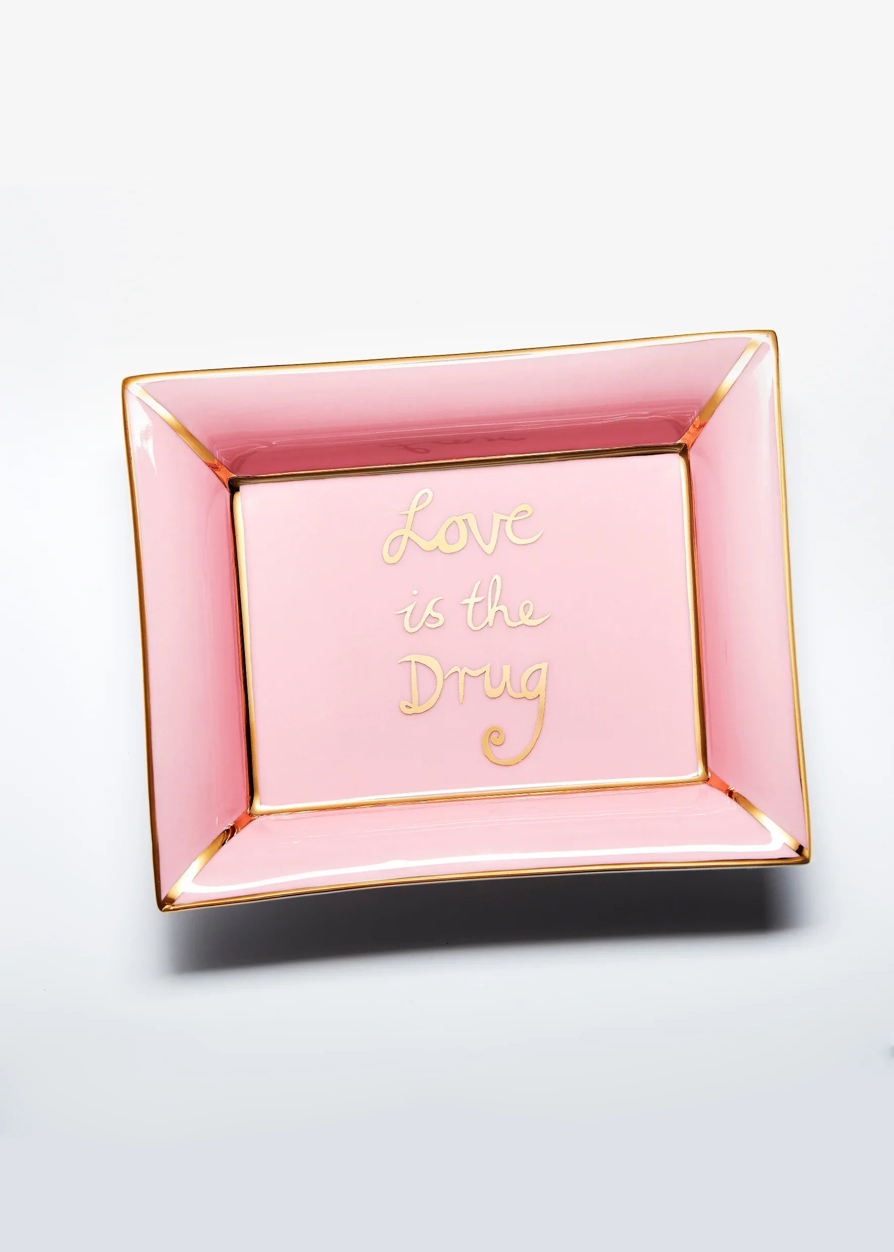 Love is the drug trinket tray ceramic - pink Accessories