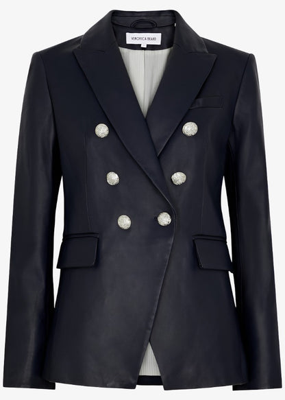 Miller dickey jacket - navy leather Blazers & Jackets