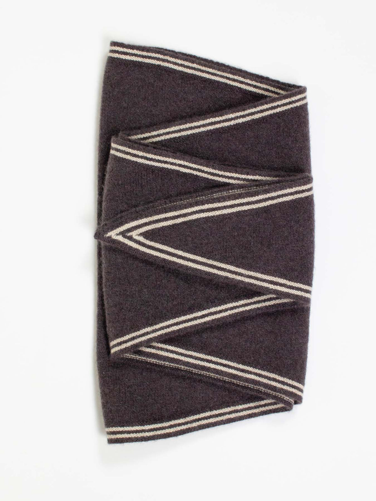 Oats & rice bronte spindle-shaped knitted cashmere scarf