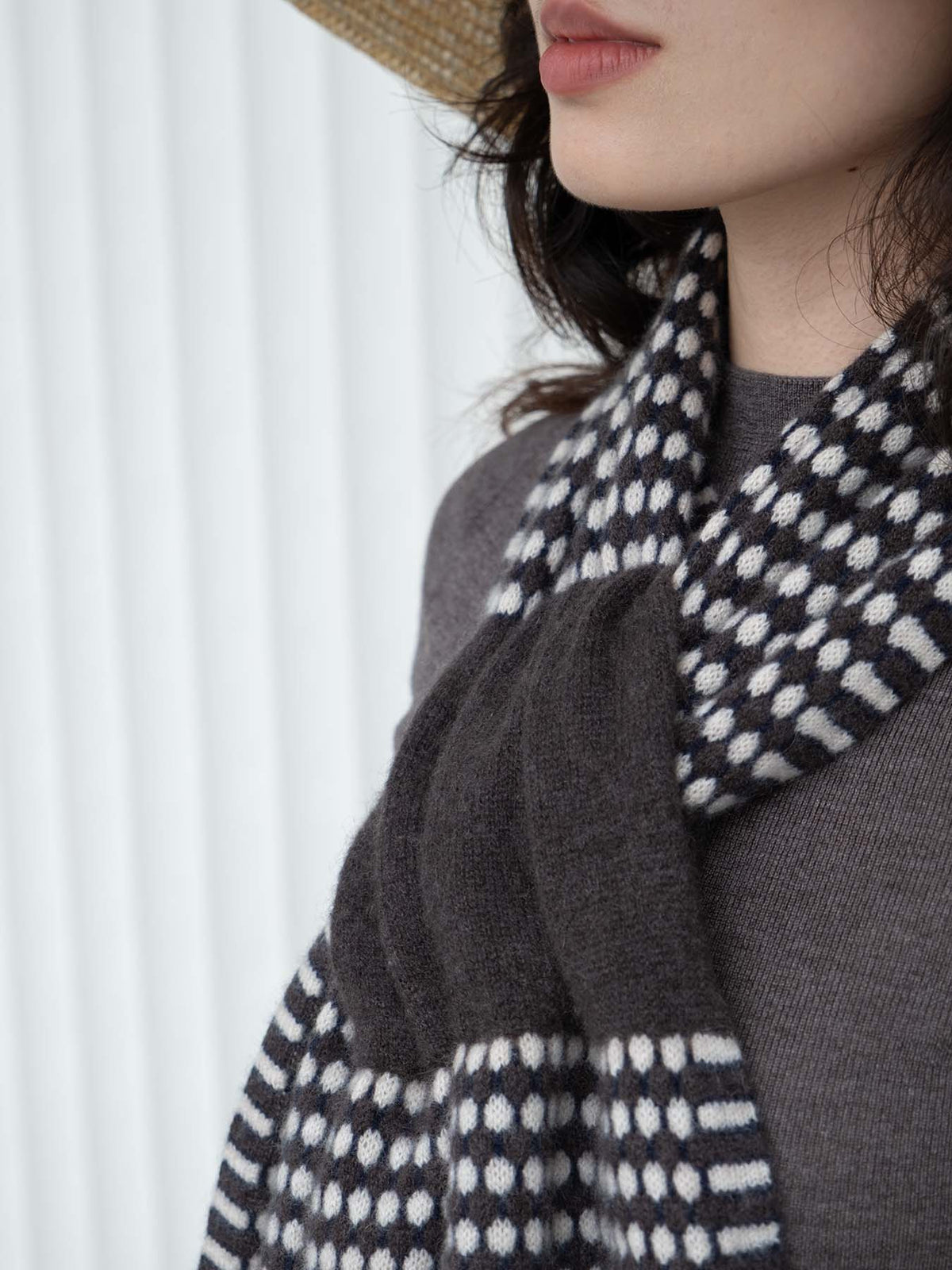 Oats & rice coral keyhole cashmere scarf Scarves Oats & Rice