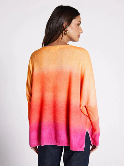 Patagonie v - neck cashmere poncho jumper gradient effect