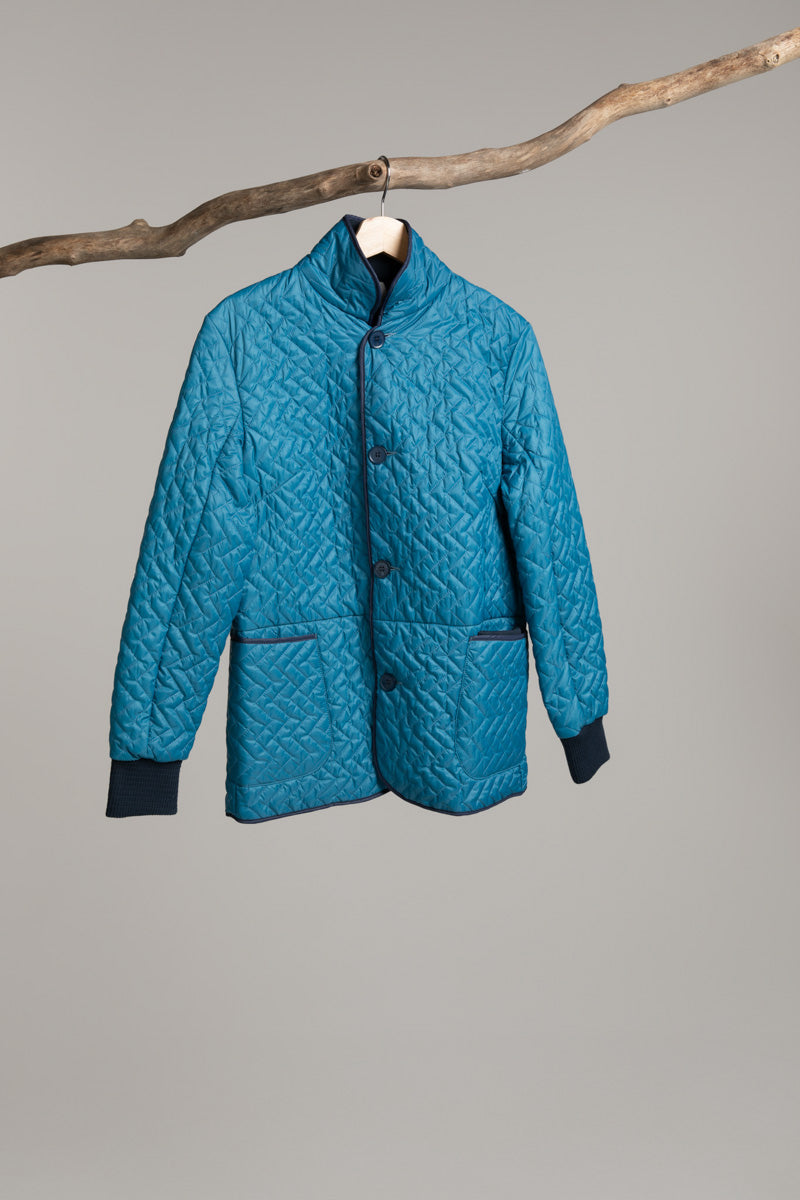 Quilted jacket with patch pockets | cobalt blue Jacket
