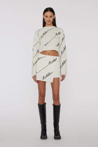 Sequin logo mini skirt - cannoli cream Skirts & Shorts