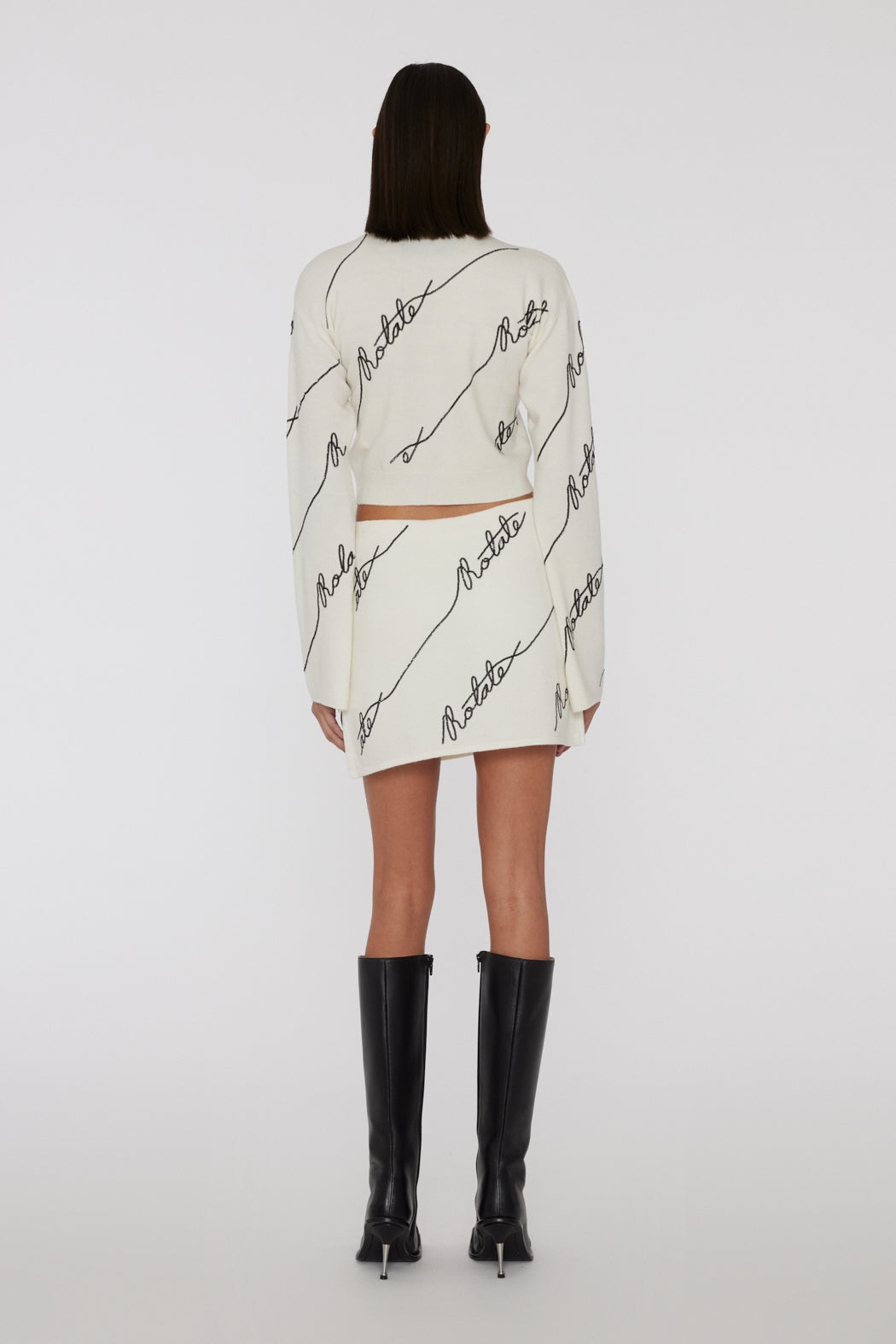 Sequin logo sweater - cannoli cream Jumpers ROTATE - BIRGER