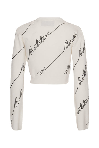 Sequin logo sweater - cannoli cream Jumpers ROTATE - BIRGER