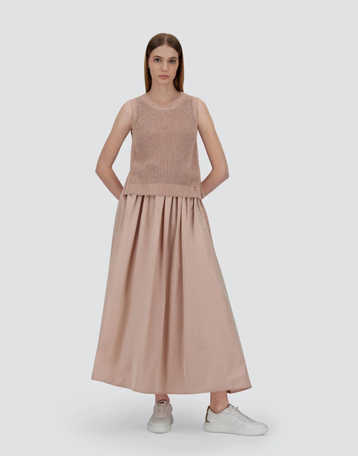 Vest in glitter knit - light pink Tank Top Herno