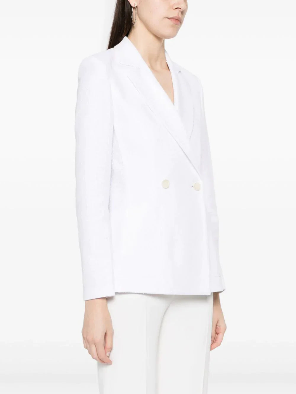 Womens double breasted blazer with shoulder pads. Loro