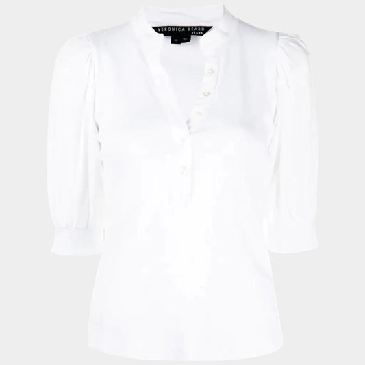 Coralee Top - White Shirts & Blouses VERONICA BEARD