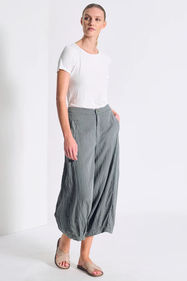 CFDTRCV314 wide-leg cropped trousers in silk blend with elastic waistband