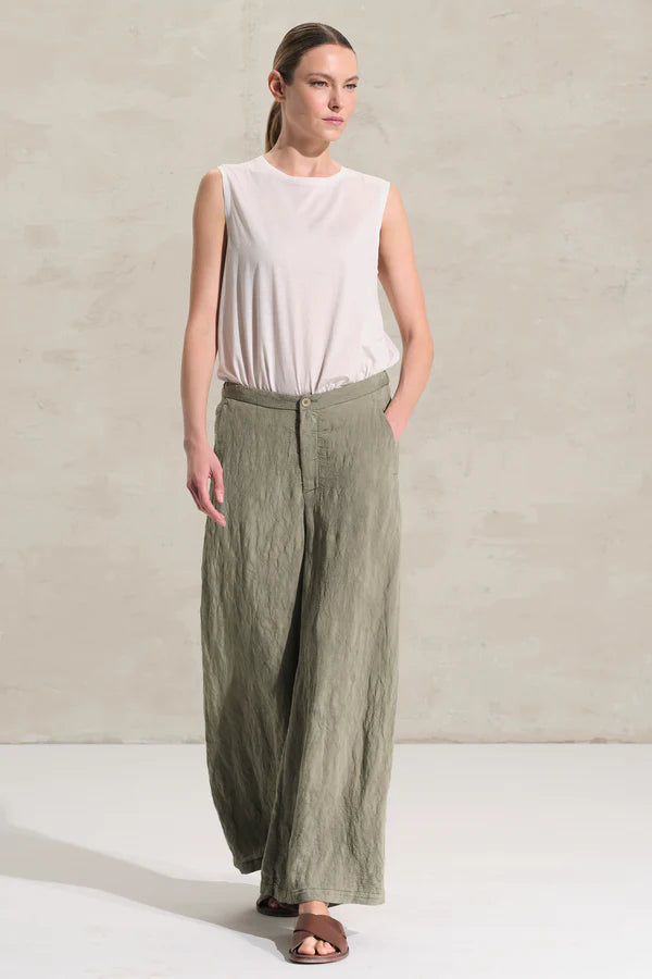 Transit Wide-Leg Trousers in Seersucker Viscose Blend