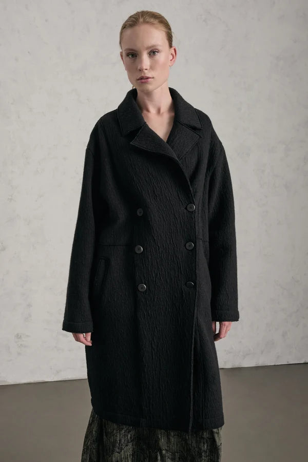 Transit Oversized double-breasted coat in double boiled wool cloth