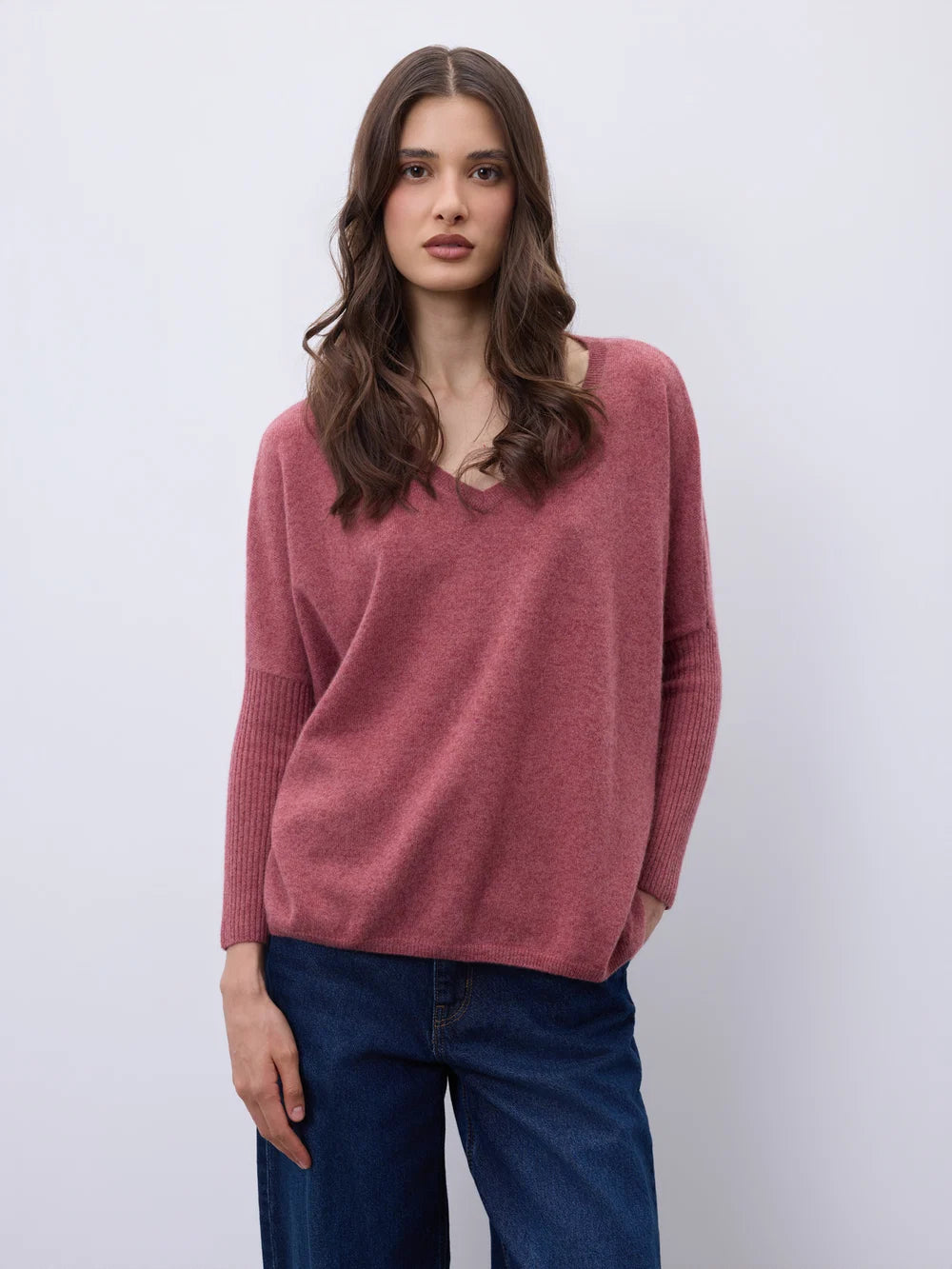 Not Shy Faustine v-neck cashmere poncho jumper