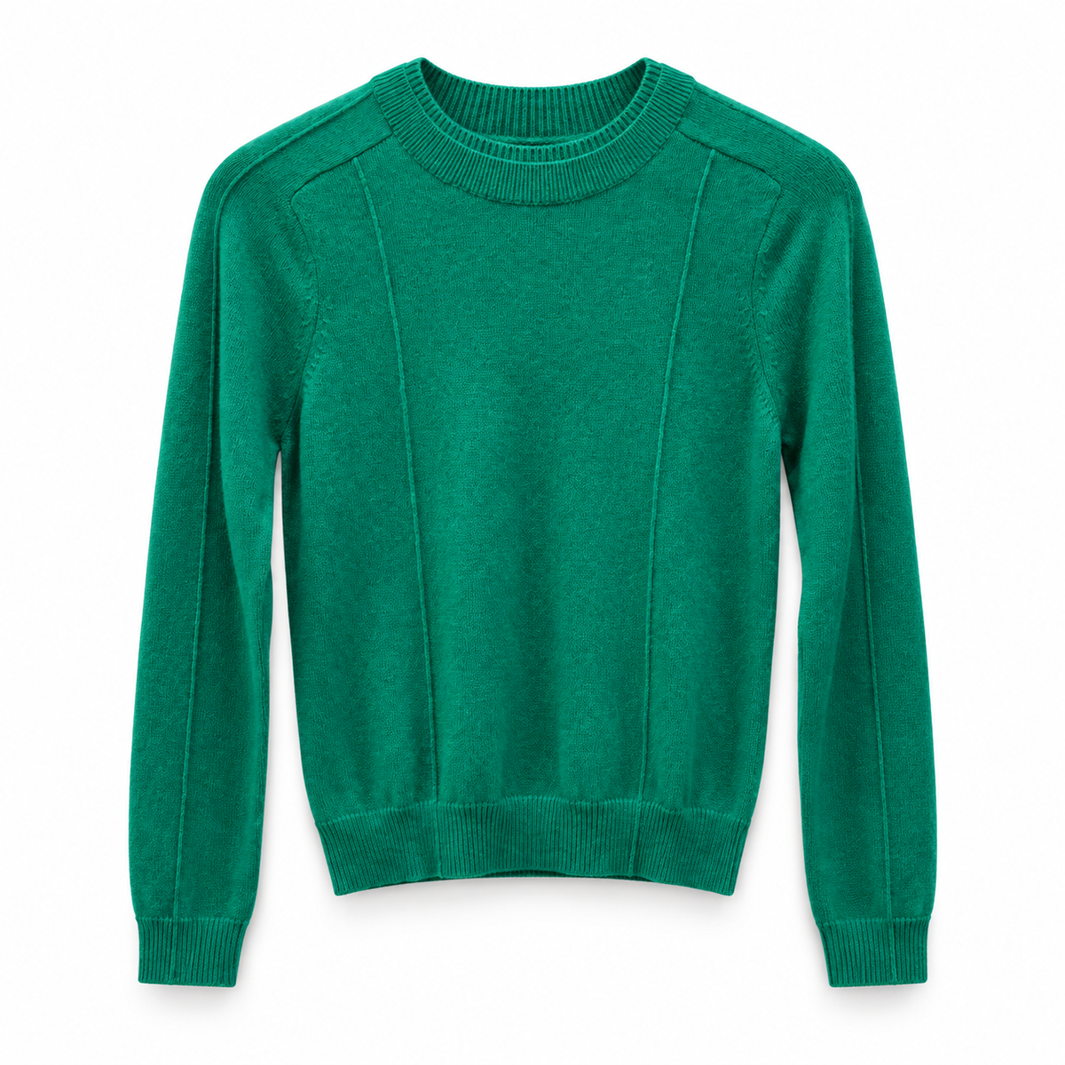 Autumn Cashmere seamed crew w/ double neck height