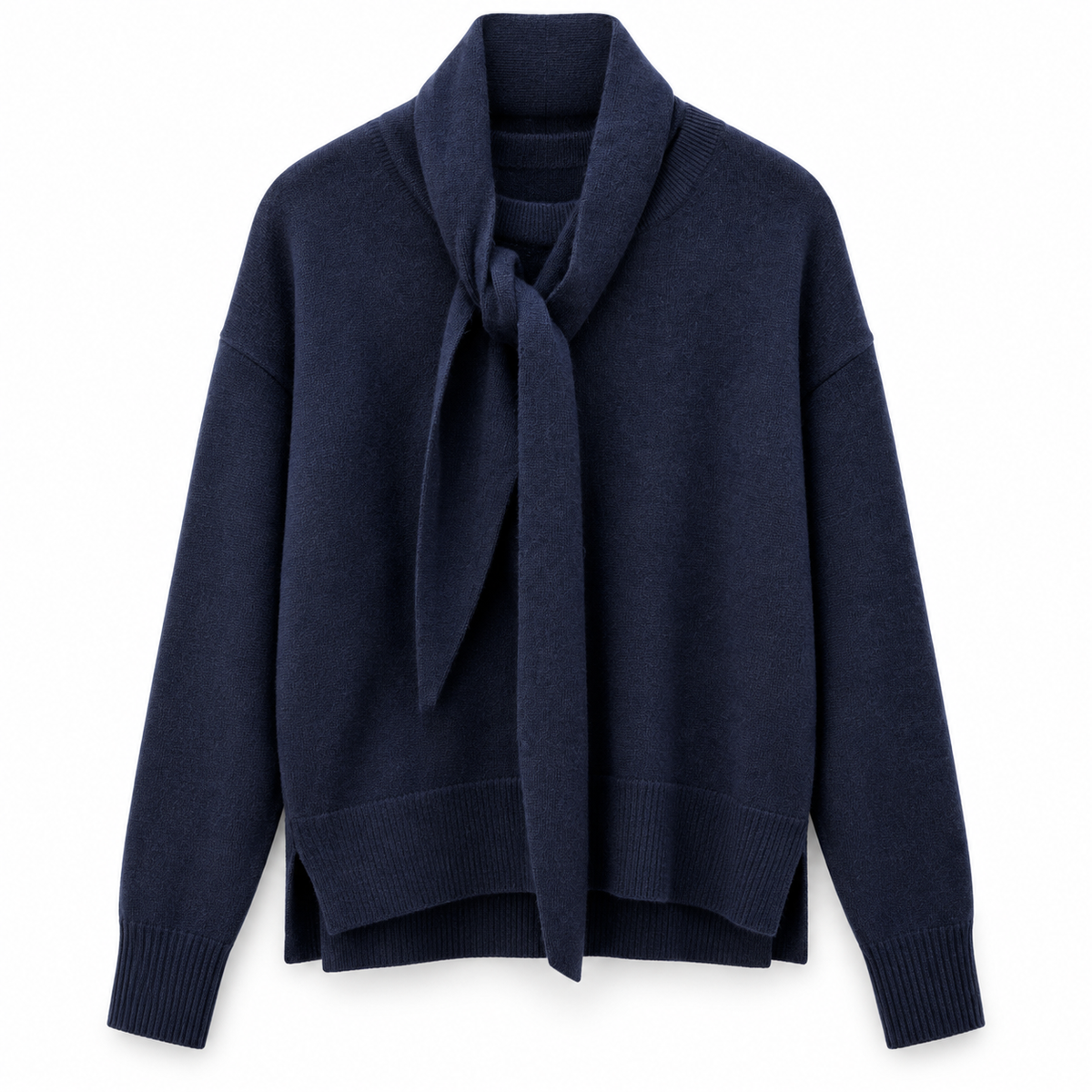 Autumn Cashmere detachable tie neck crew