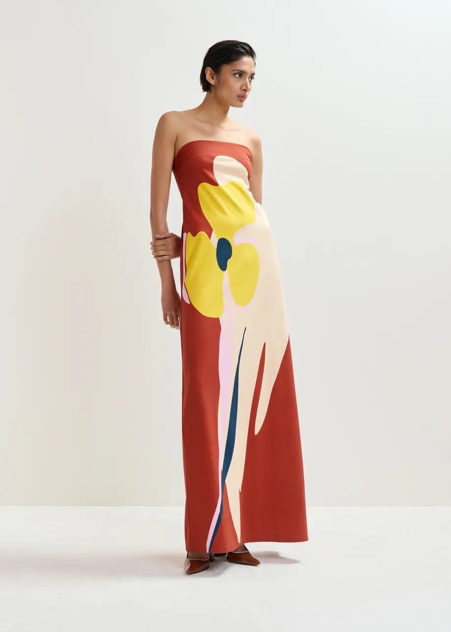 Essentiel antwerp jannick printed jersey maxi dress