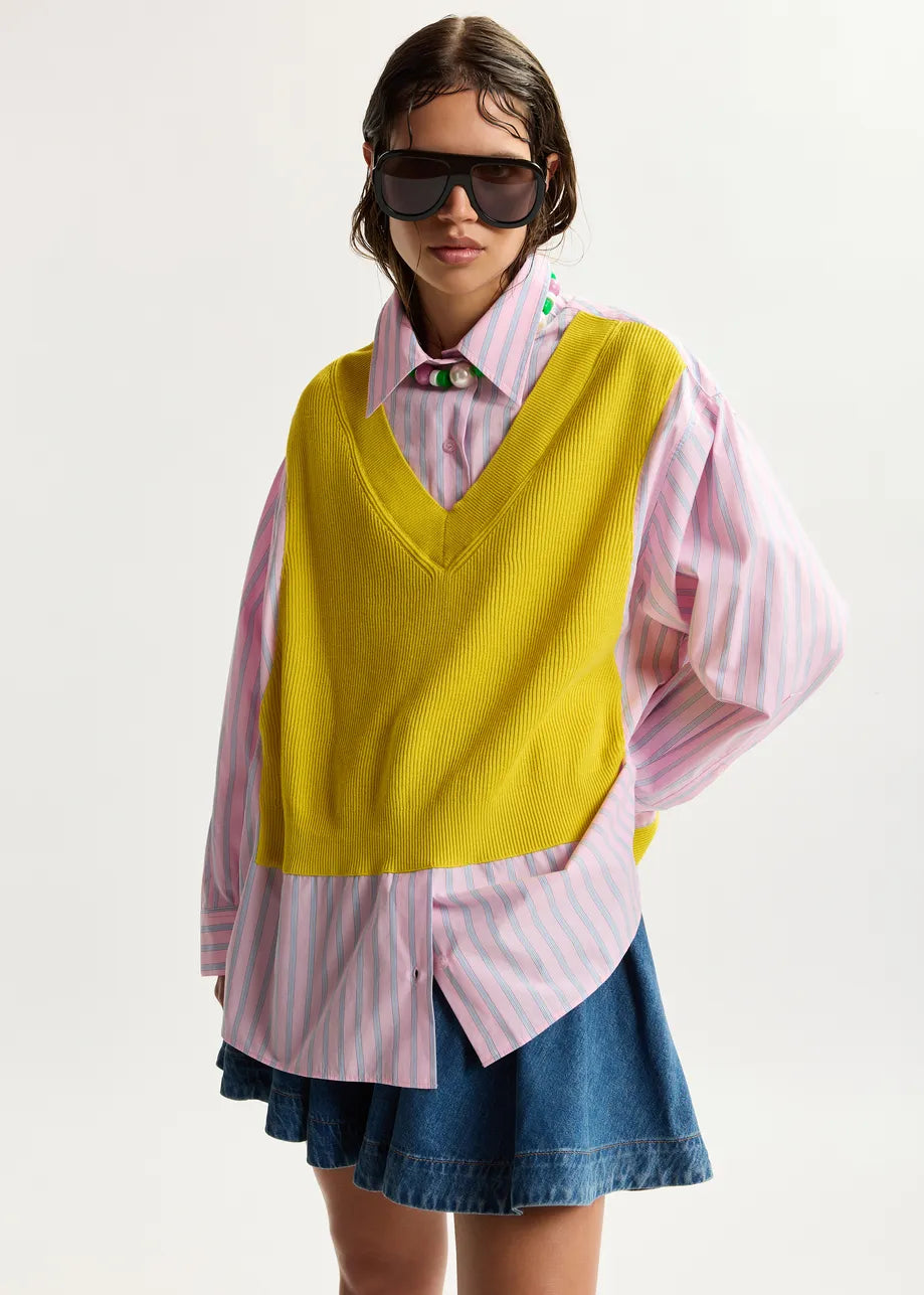 Essentiel antwerp jit knit combo shirt