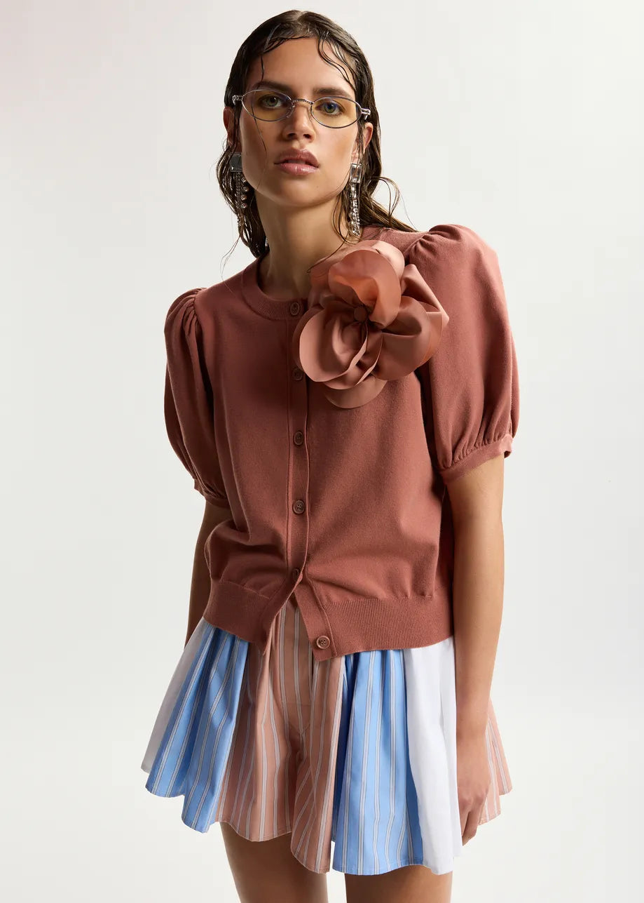Essentiel antwerp jumpo cardigan with brooch