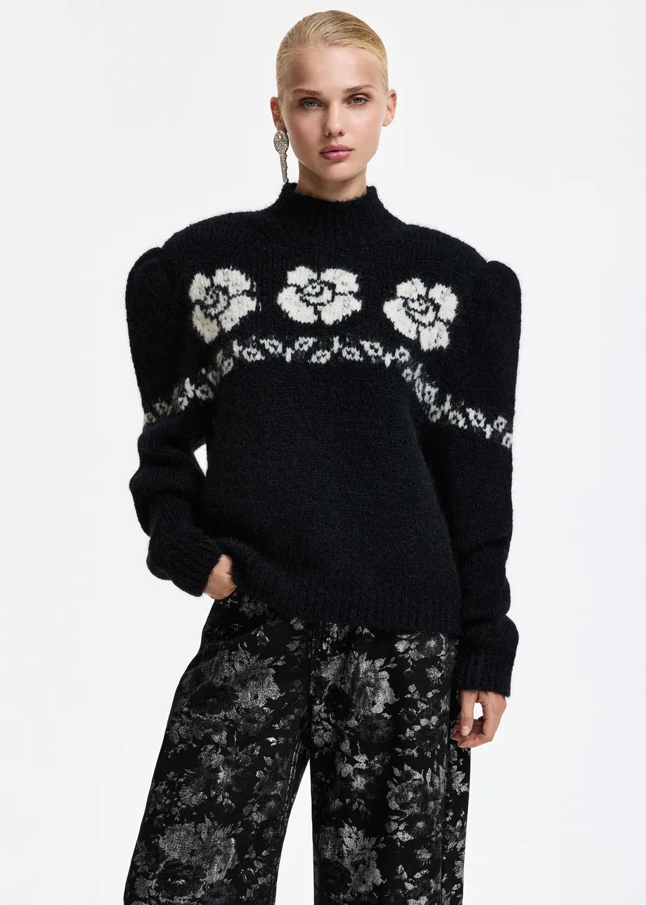 Essentiel Antwerp Kalendar floral-jacquard sweater