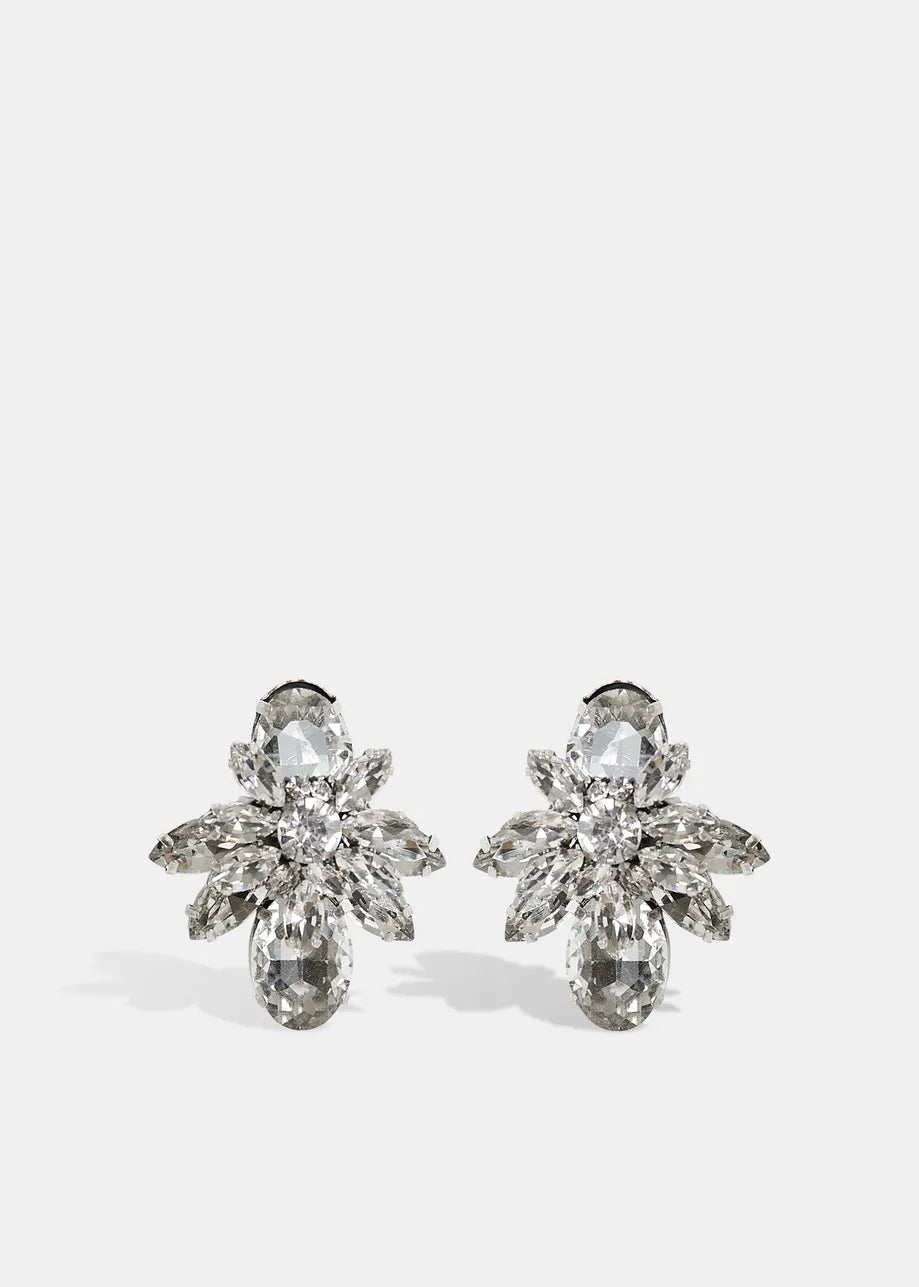 Essentiel Antwerp Kubito floral rhinestone earrings