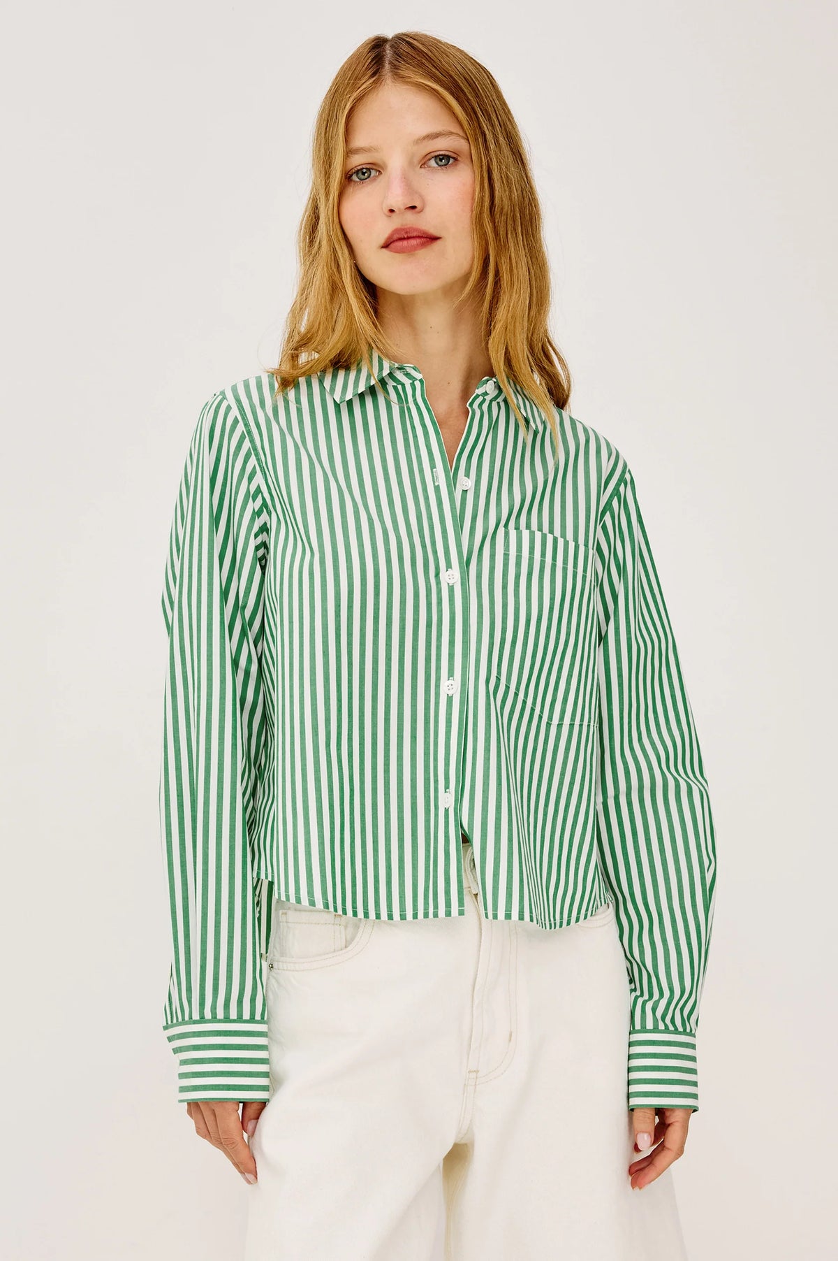 Rails ramy shirt - emerald stripe