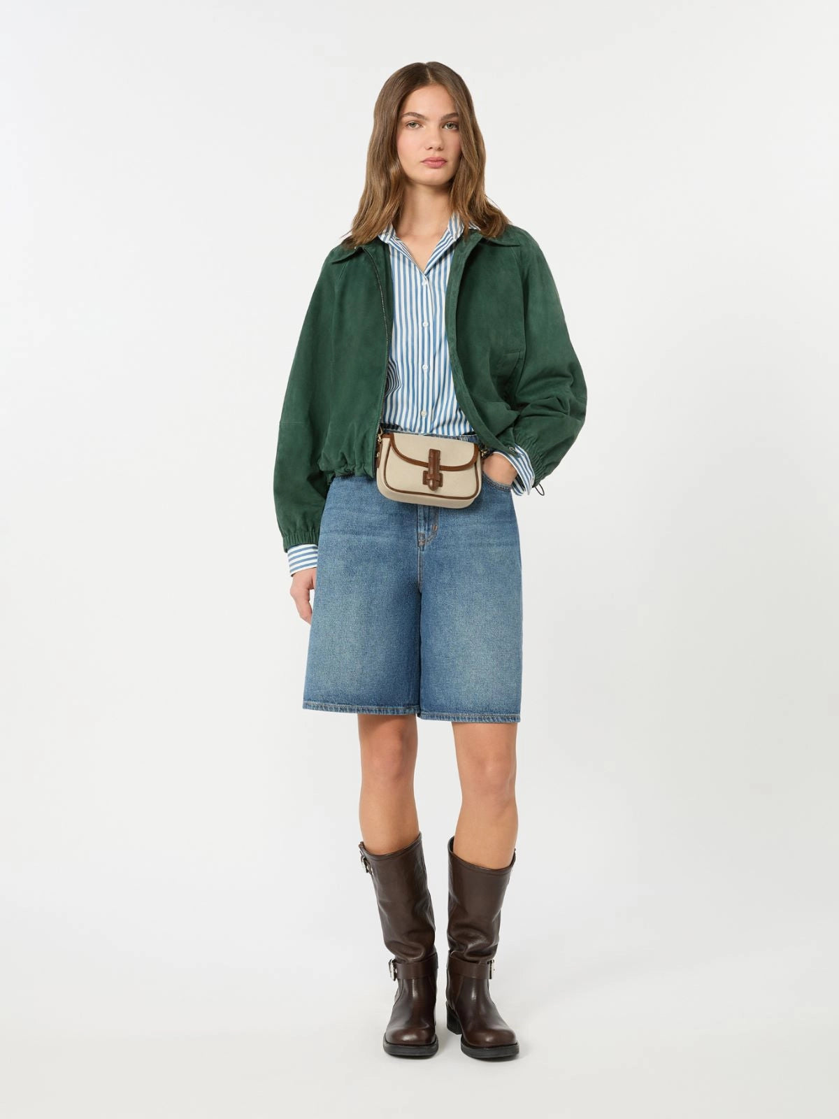 Max Mara Weekend suede jacket - dark green