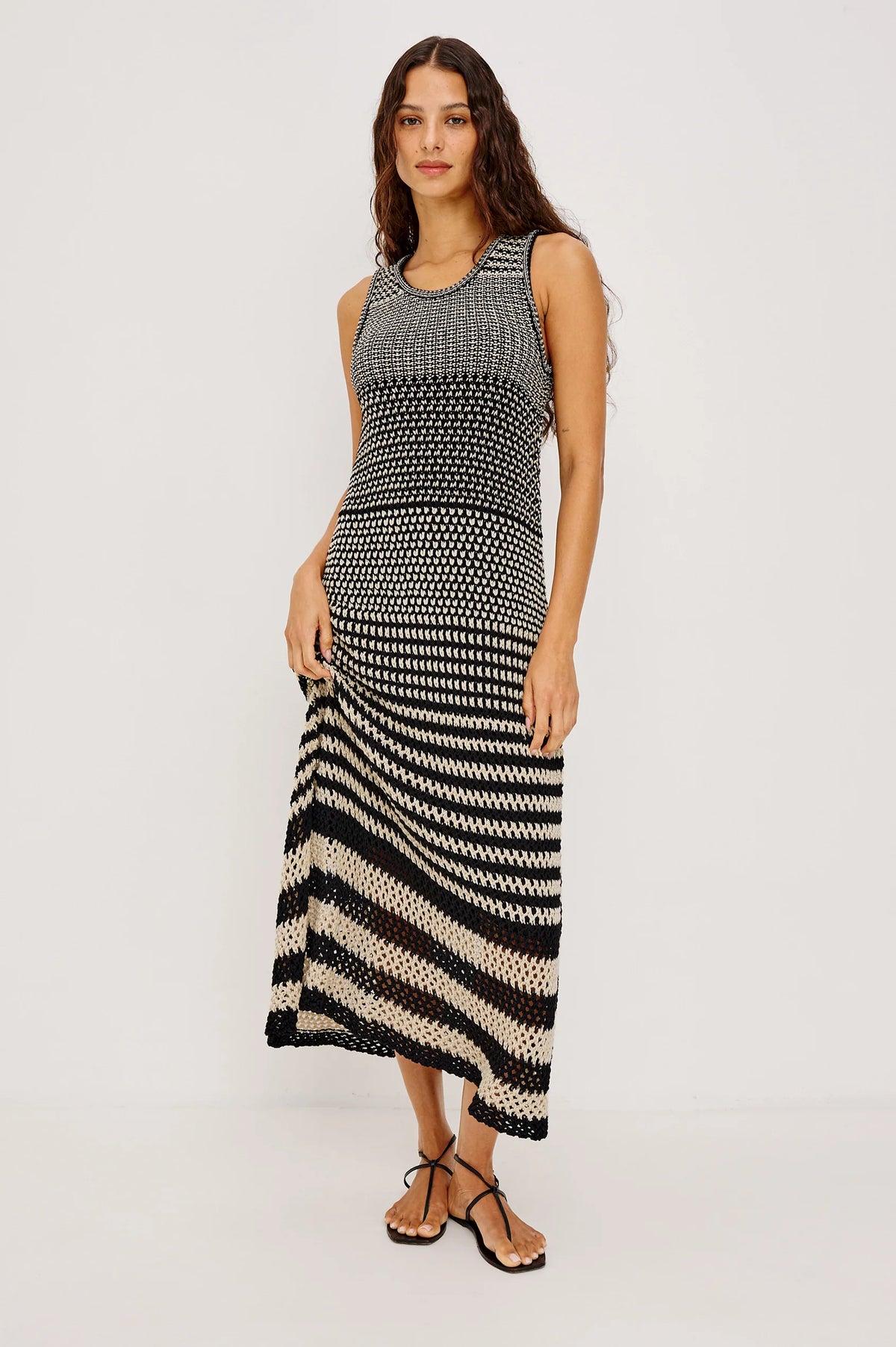 Rails yvette dress - onyx ivory stripe