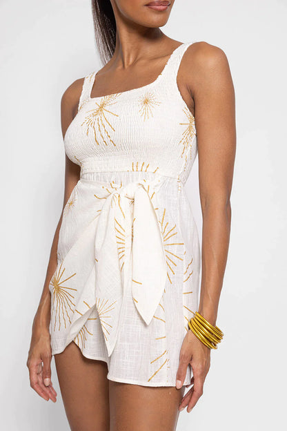 Amande short sevilla - white & gold Dresses SUNDRESS