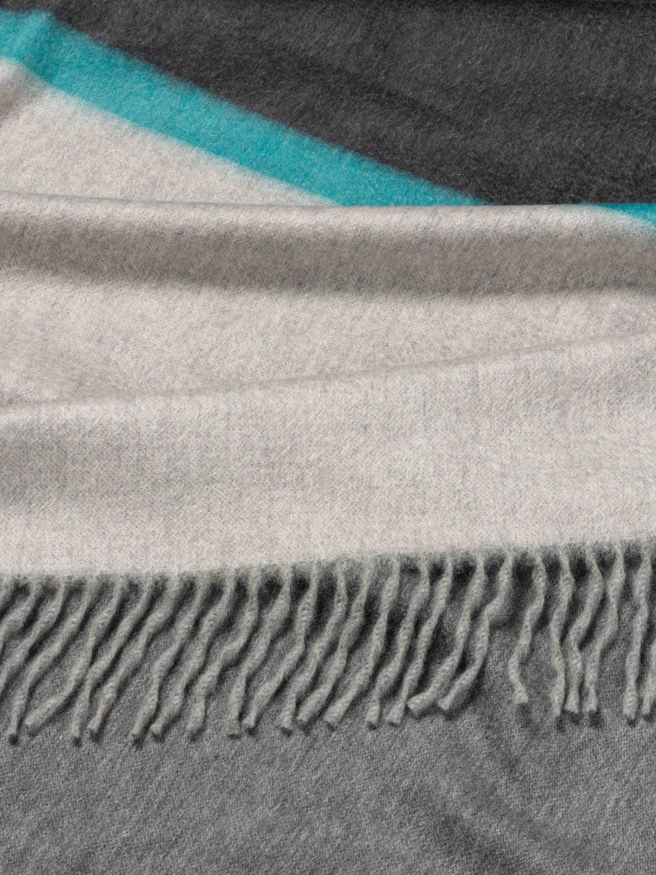 Arran borderland cashmere scarf - granite / teal Scarfs
