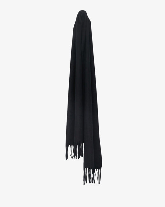 Arran solid classic cashmere scarf - black Scarfs BEGGXCO