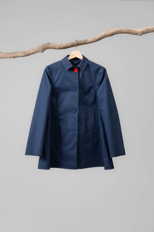 Article 9 pea coat - navy with red collar Tailored Coats