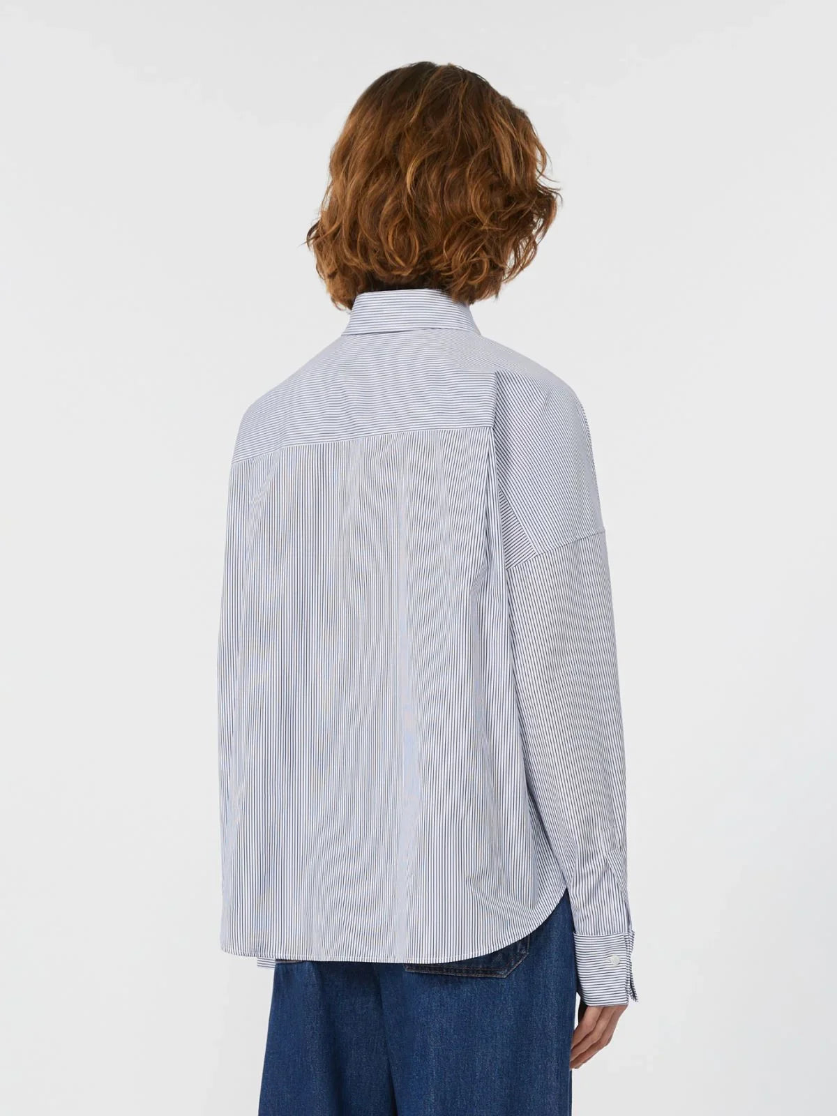 Arturo stripped cotton short - white / blue Shirts MaxMara