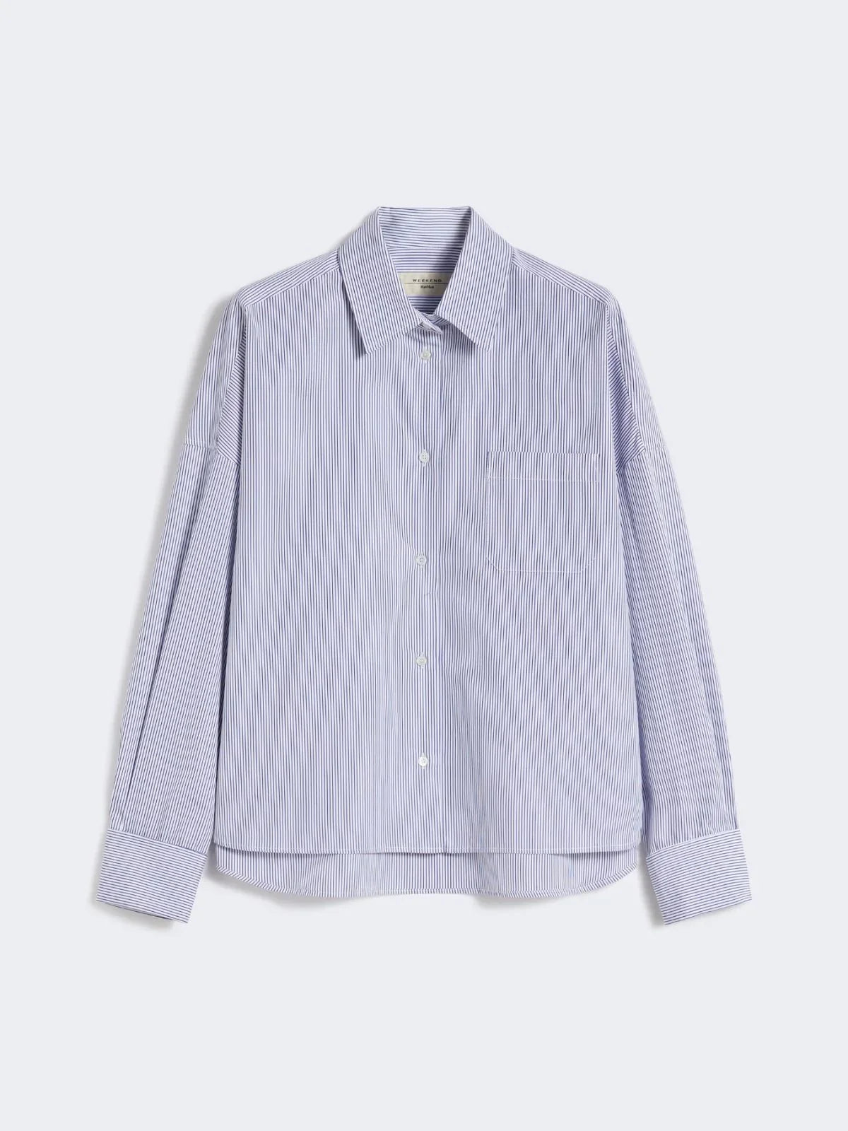 Arturo stripped cotton short - white / blue Shirts MaxMara